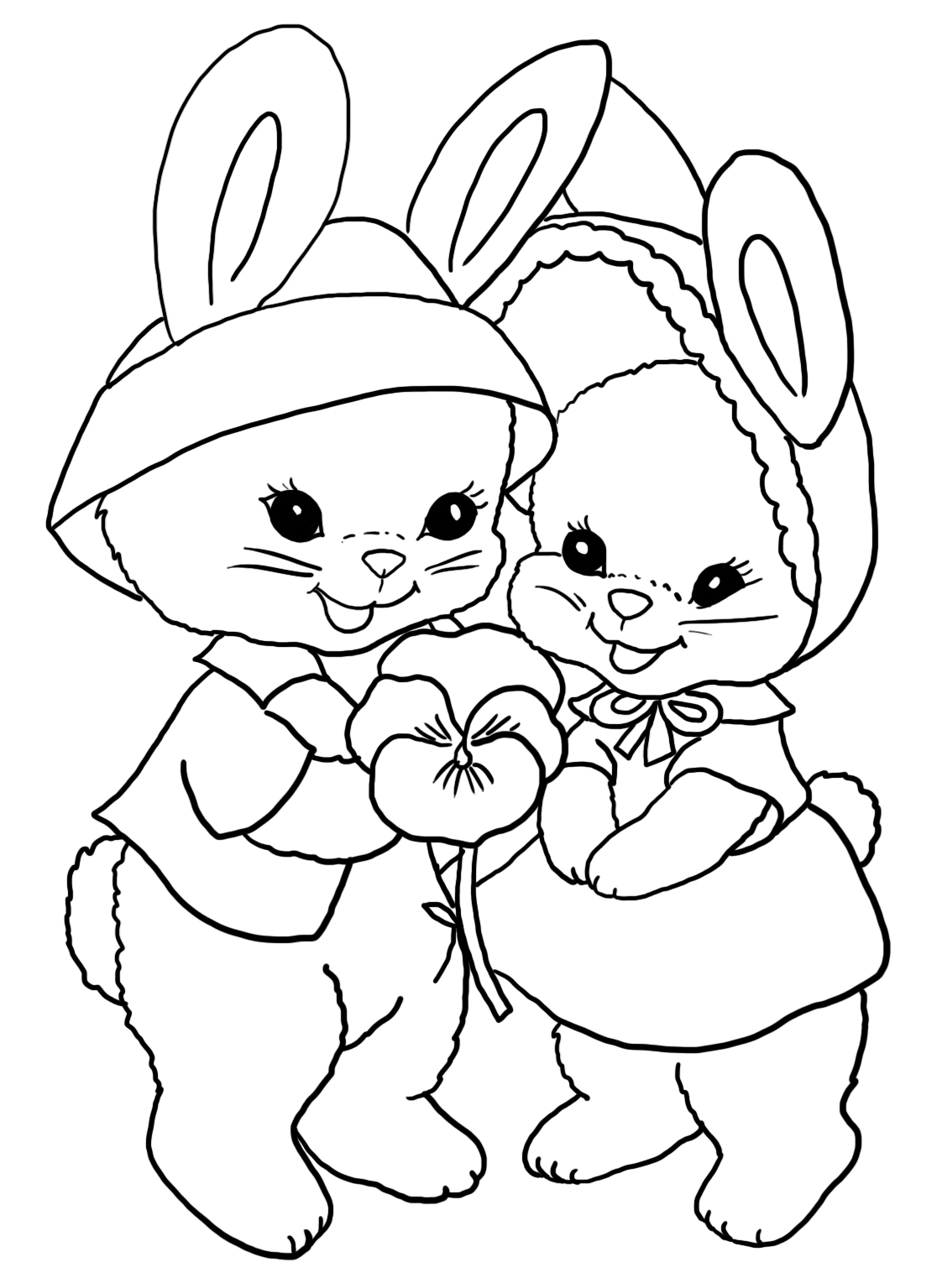 Easter Pansys Coloring Page