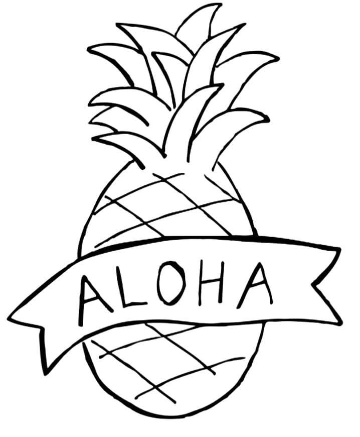 Easy Aloha Coloring Page