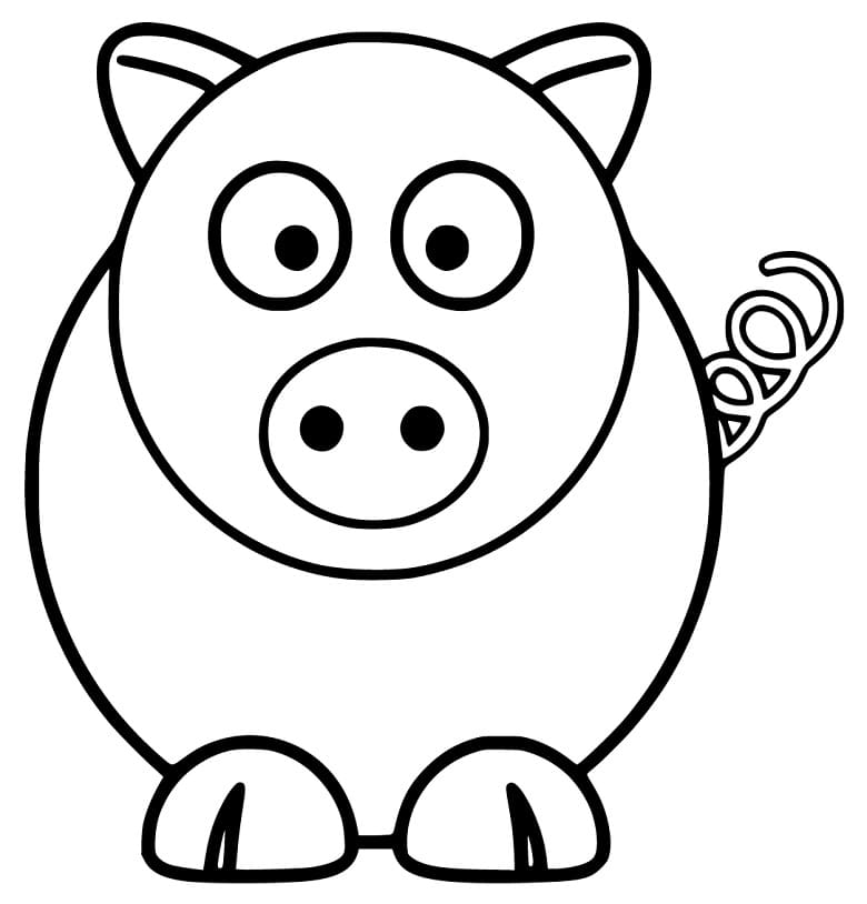 Easy Baby Pig Coloring Page