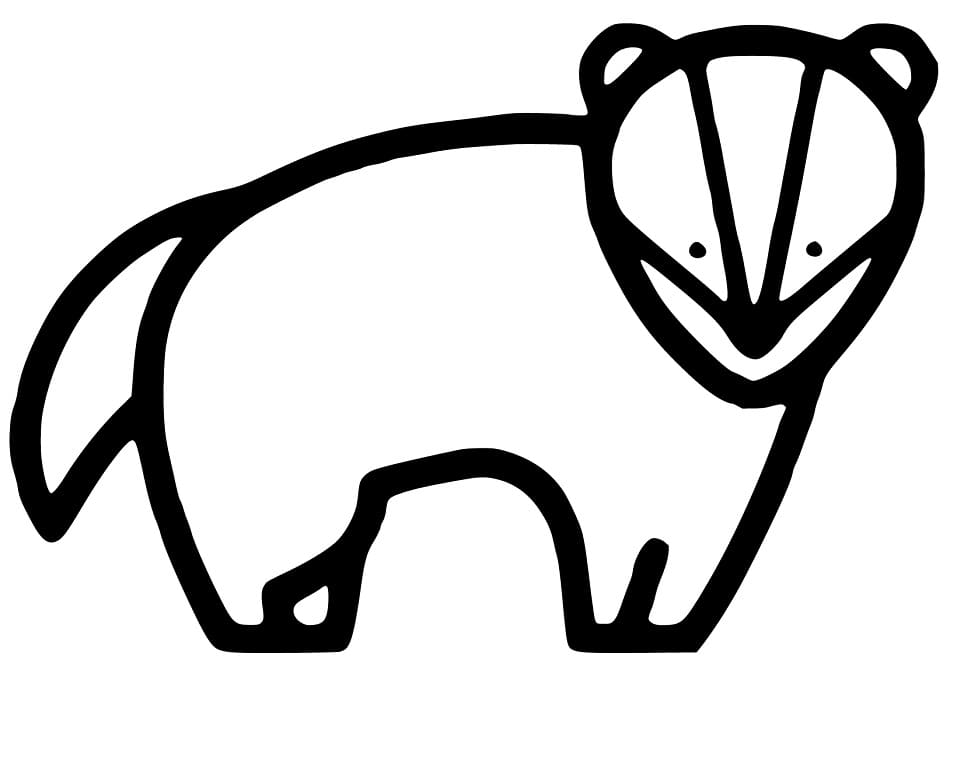 Easy Badger Coloring Page