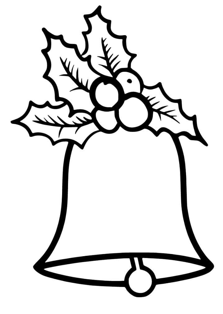 Easy Christmas Bell Coloring Page