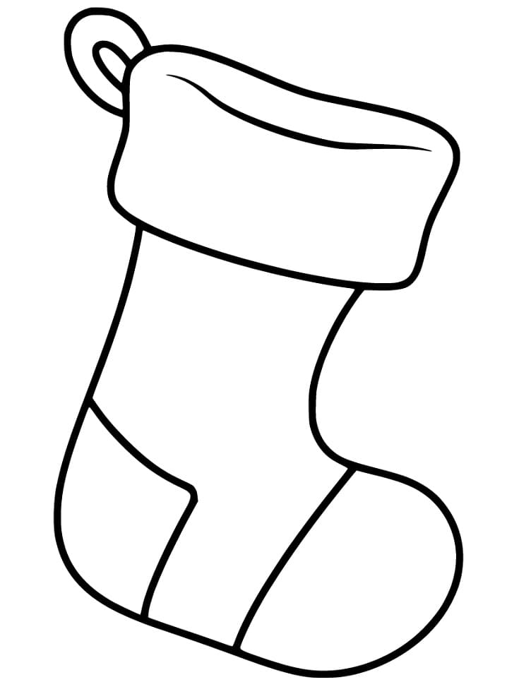 Easy Christmas Stocking Coloring Page