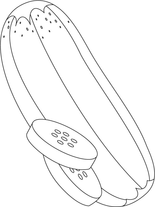 Easy Cucumbers Coloring Page