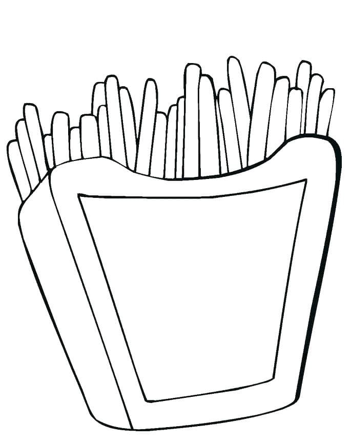 Easy French Fries Coloring Page