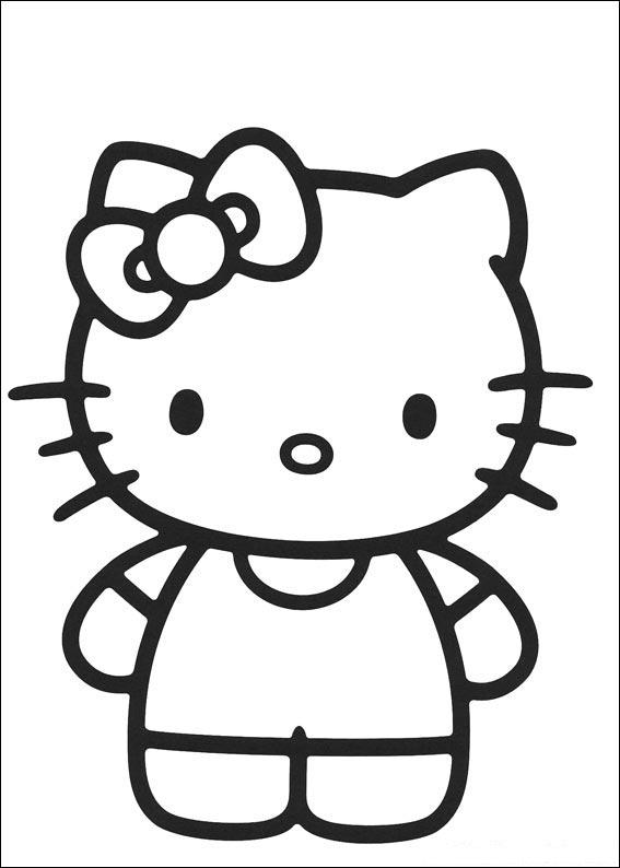 Easy Hello Kitty Coloring Page