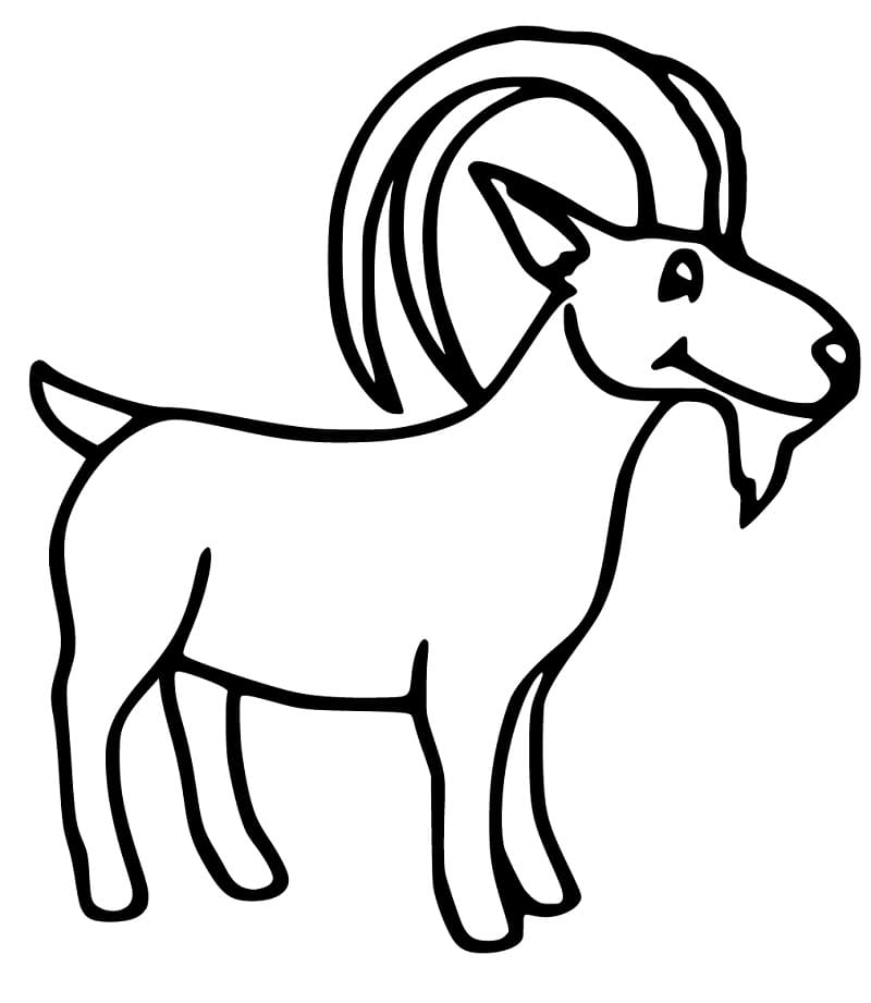 Easy Ibex Coloring Page