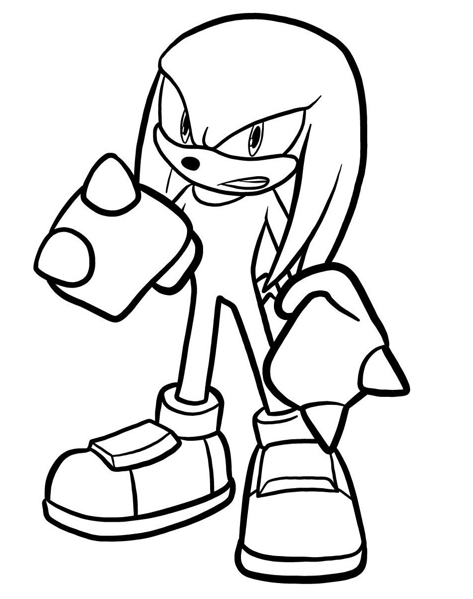 Easy Knuckles The Echidna Coloring Page