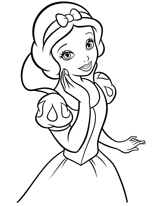 Easy Snow White For Girls Coloring Page
