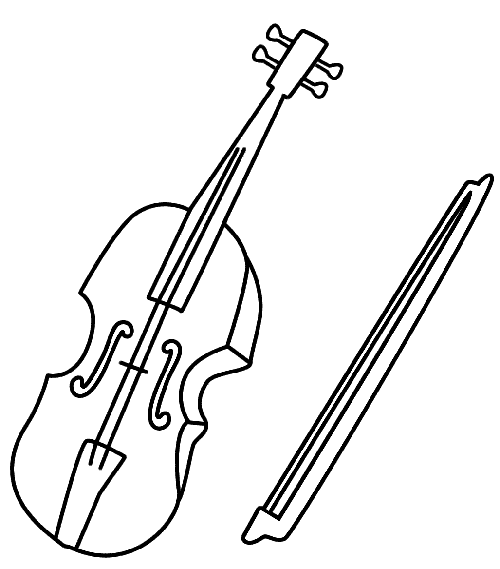 Easy Violins Coloring Page