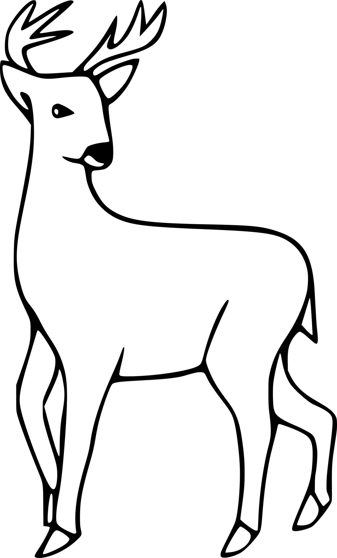 Easy White Tailed Deer Coloring Page