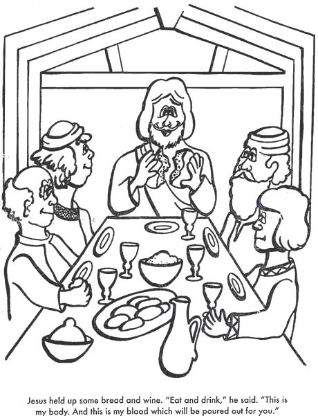 Eat and Drink Last Supper For Kids Coloring Page