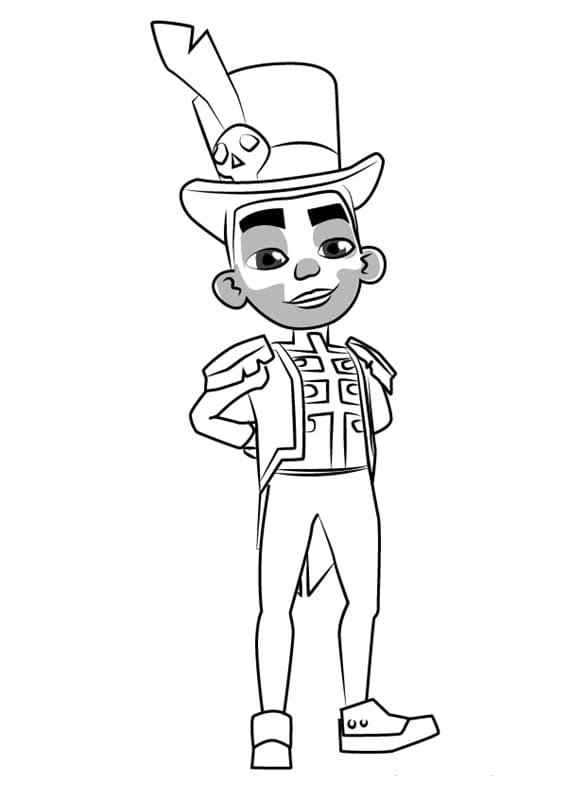 Eddy from Subway Surfers Coloring Page