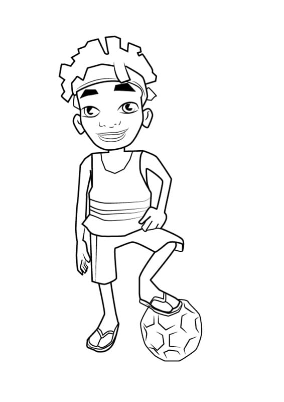 Edison from Subway Surfers Coloring Page