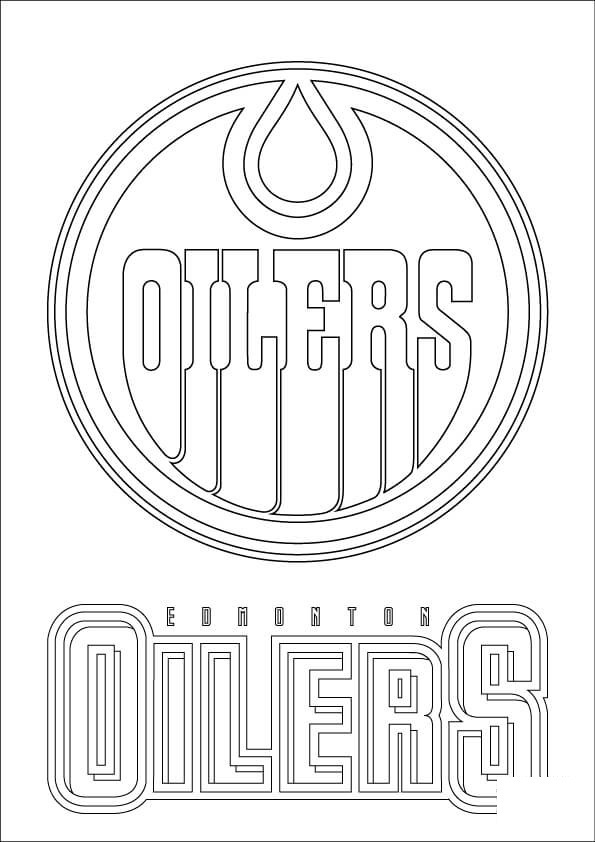 Edmonton Oilers Logo Nhl Hockey Sport Coloring Page