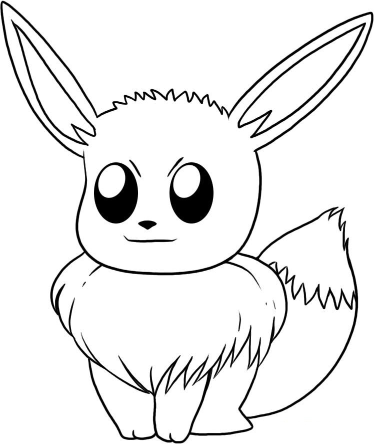 Eevee Smiling Coloring Page