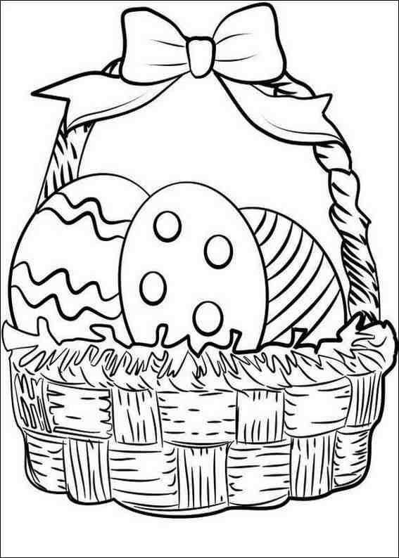 Eggs in Easter Basket Coloring Page
