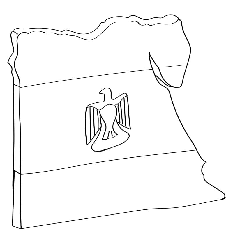 Egypt Flag and Map Coloring Page
