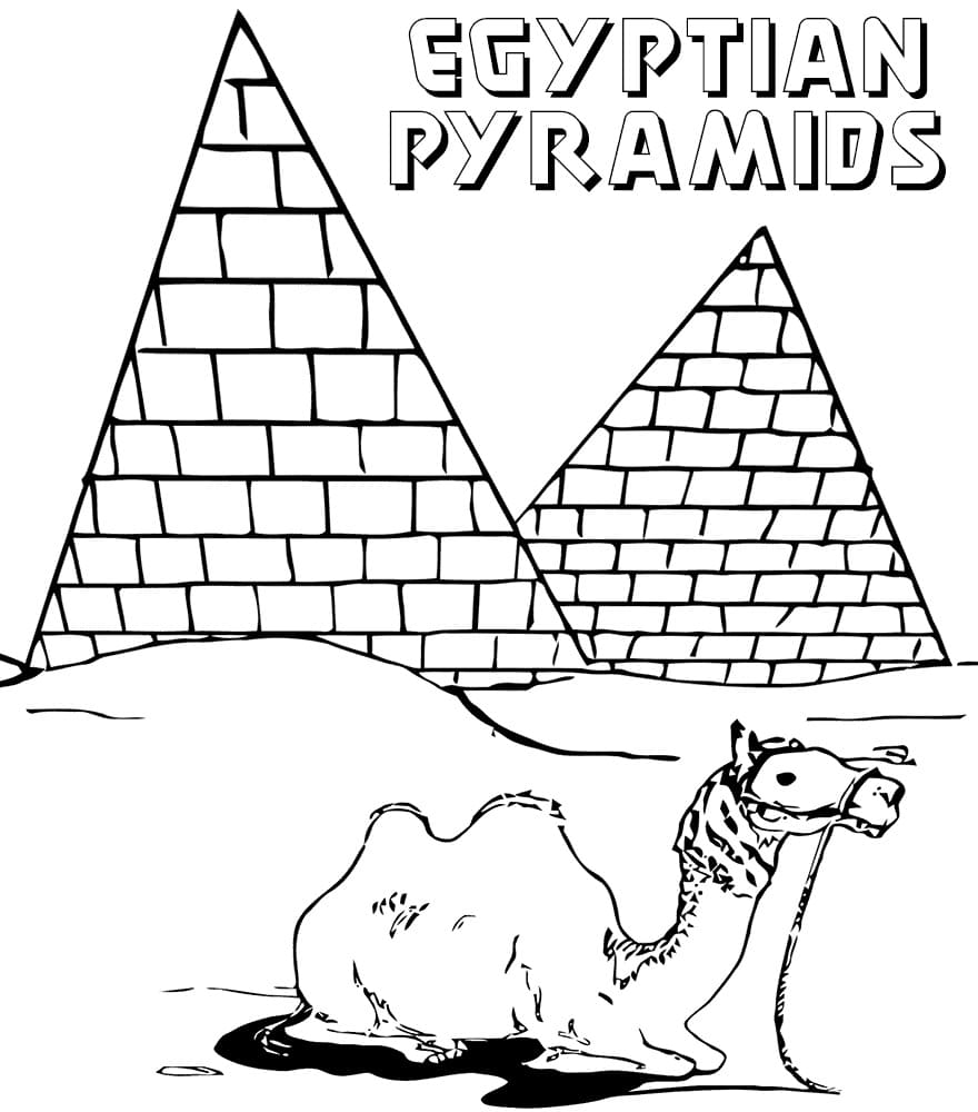 Egyptian Piramids Coloring Page
