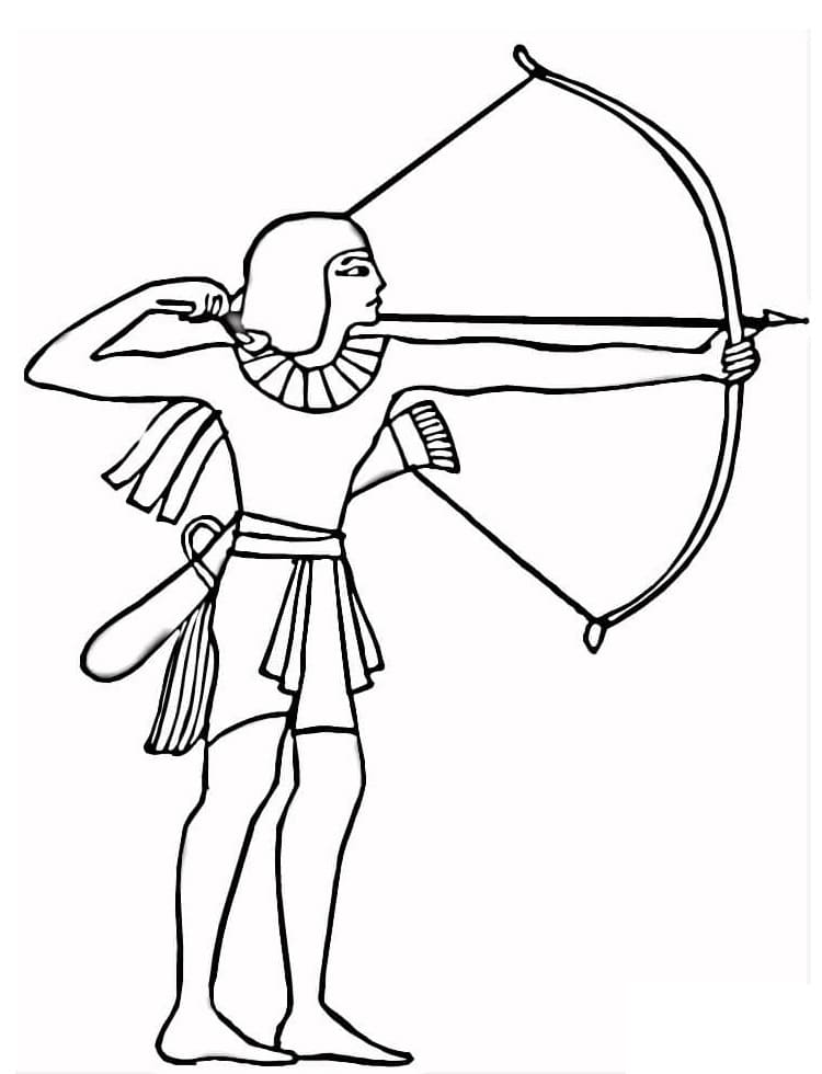 Egyptian With Bow Coloring Page