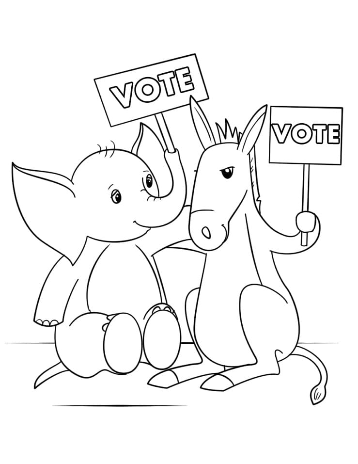 Election Day 2 Coloring Page