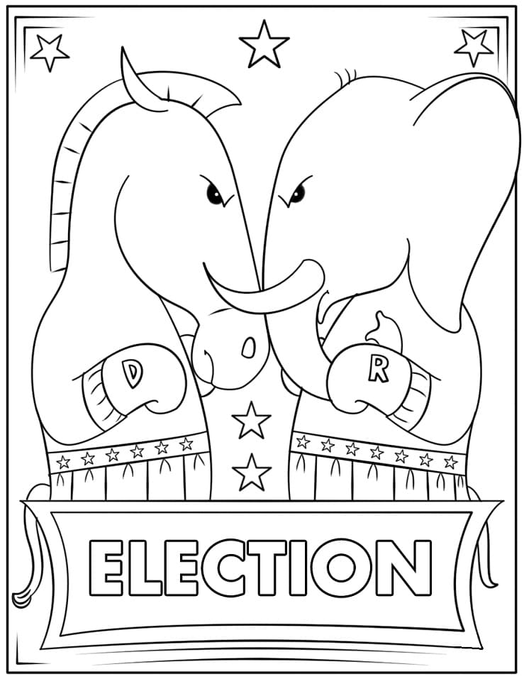 Election Day 3 Coloring Page