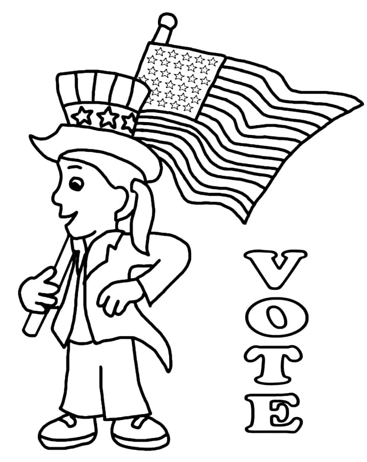 Election Day 7 Coloring Page