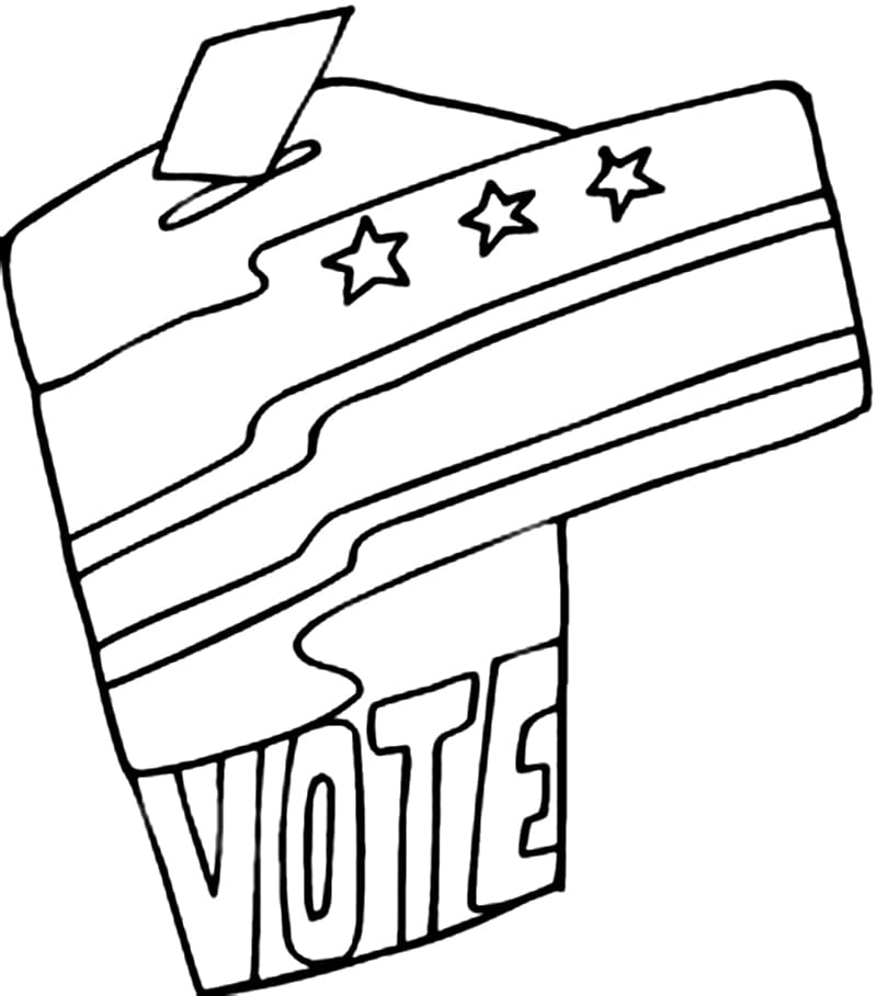Election Day Vote Coloring Page