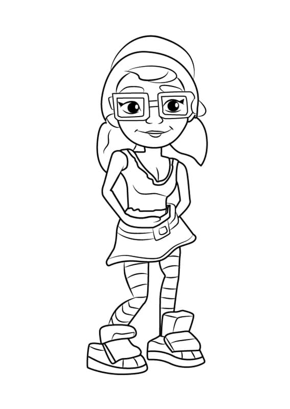 Elf Tricky from Subway Surfers Coloring Page