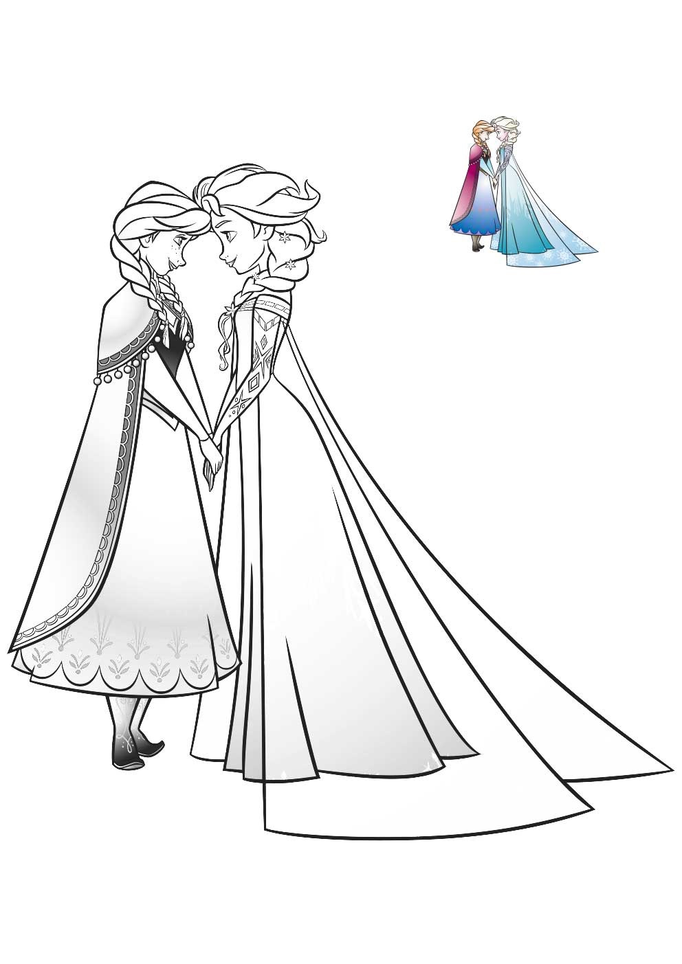 Elsa And Anna Bff Frozen Coloring Page