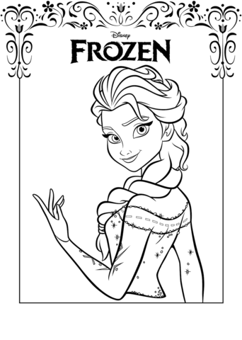 Elsa From The Frozen Coloring Page