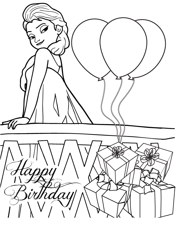 Elsa In Snow Castle Colouring Page