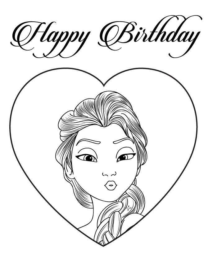 Elsa Kiss Colouring Page Coloring Page