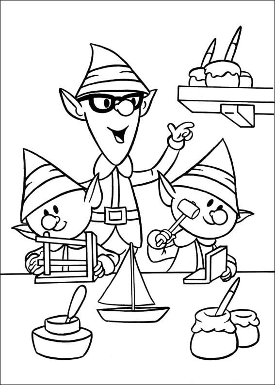 Elves from Rudolph 2 Coloring Page