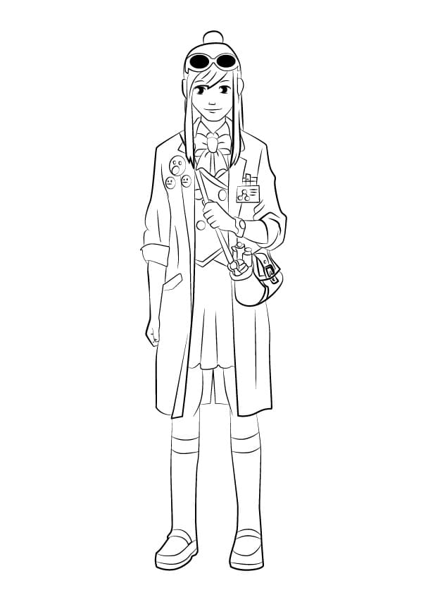 Ema Skye from Ace Attorney Coloring Page
