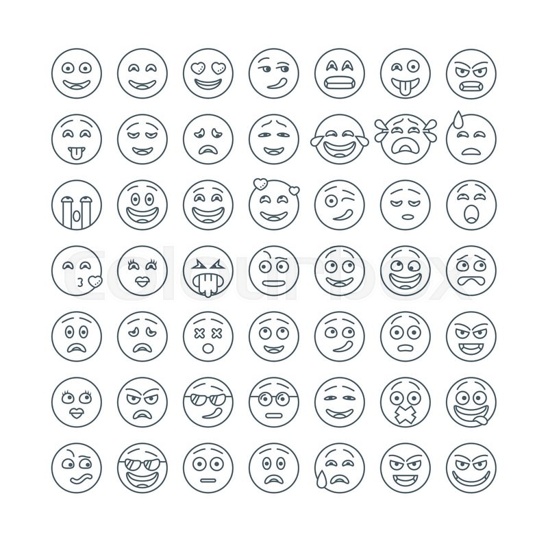 Emoji Flat Emoticons Set Modern Flat Smileys Icon