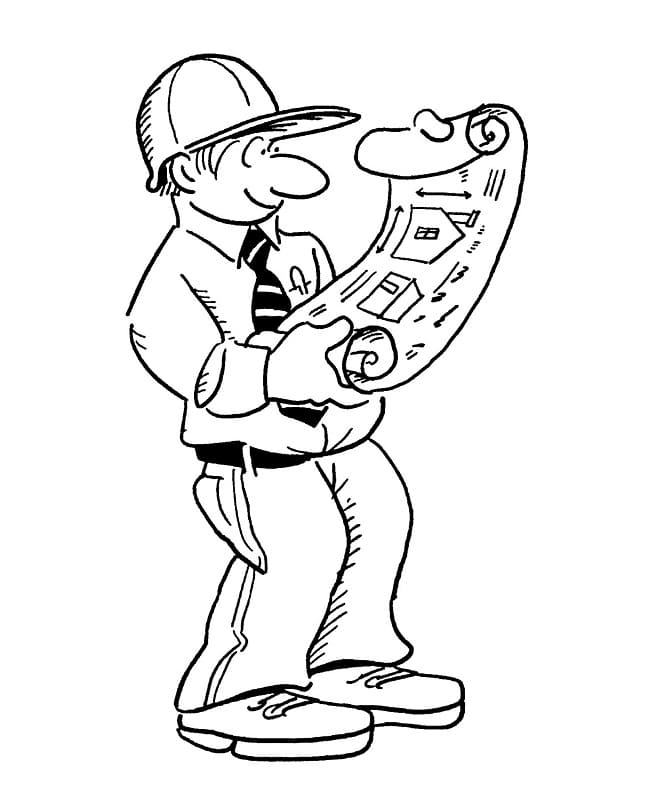 Engineer at Work Coloring Page