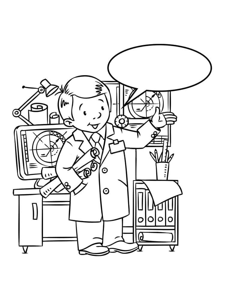 Engineer is Talking Coloring Page