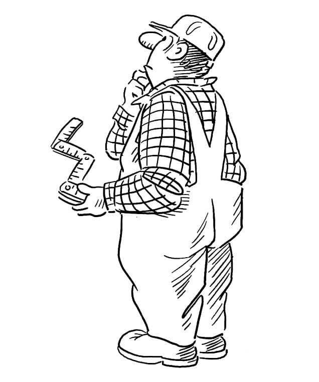 Engineer is Thinking Coloring Page