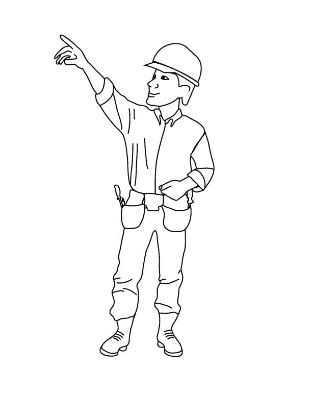 Engineer Working Coloring Page