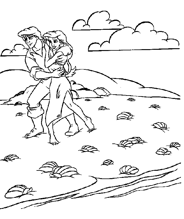Eric Saves Ariel Little Mermaid S5e2a Coloring Page