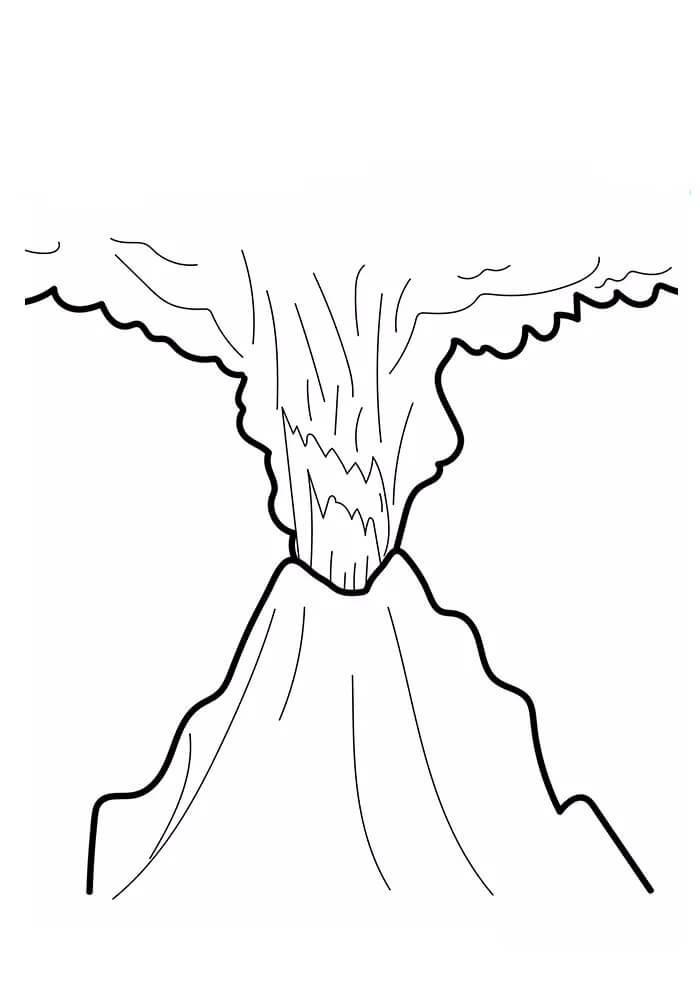 Erupting Volcano 1 Coloring Page