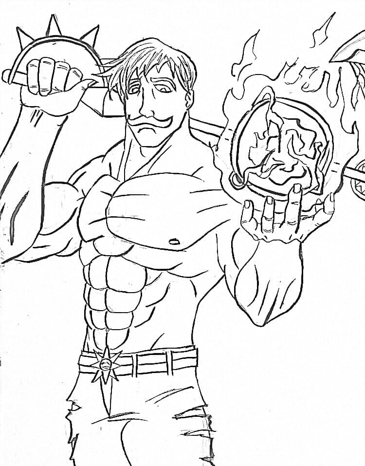 Escanor Using Power Coloring Page