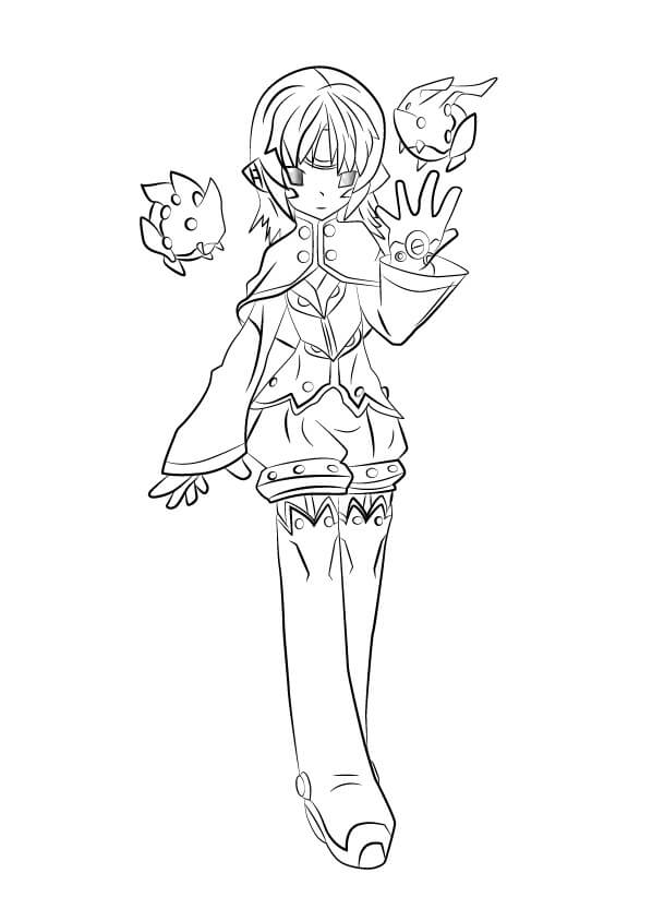 Eve from Elsword Coloring Page