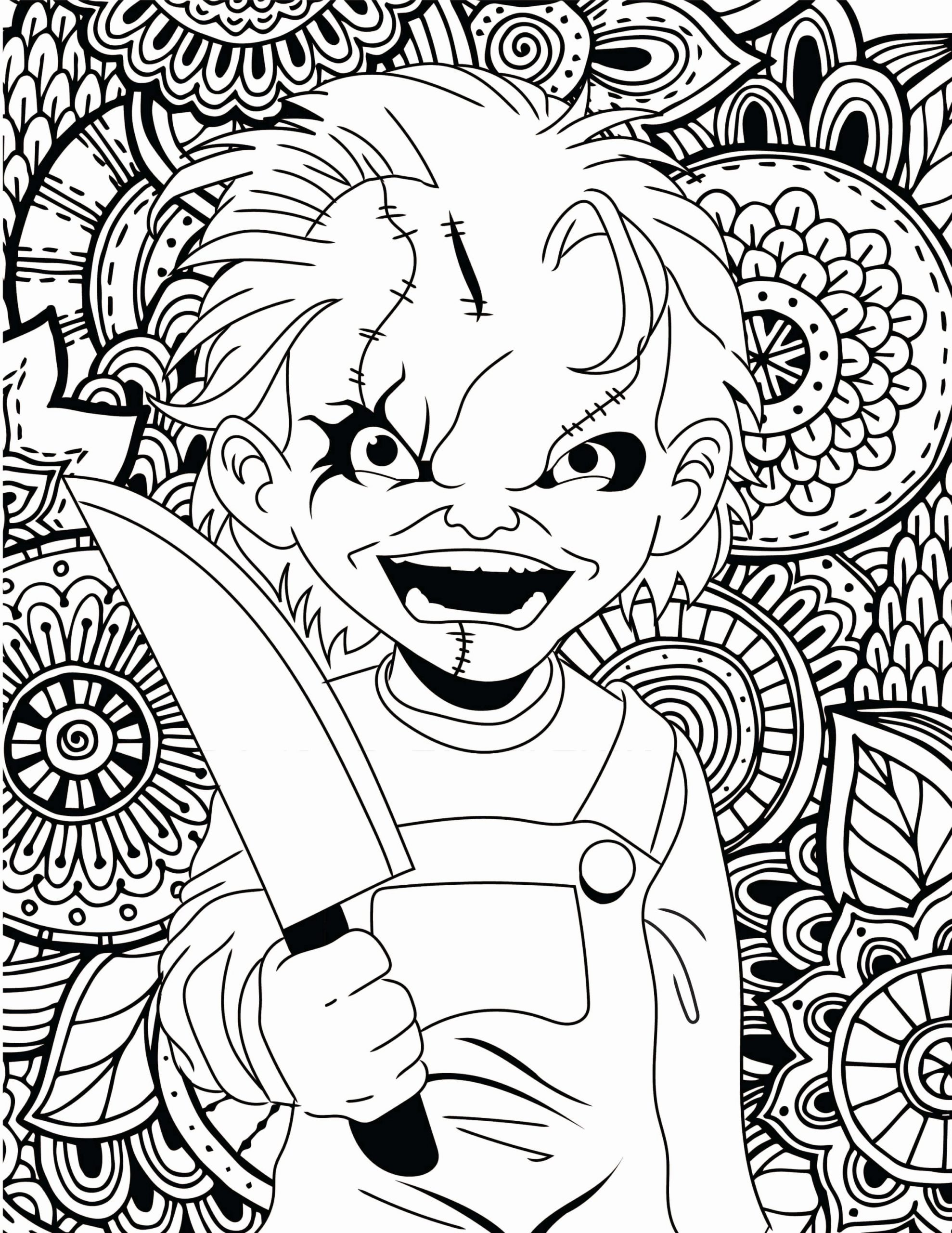 Evil Chucky Coloring Page