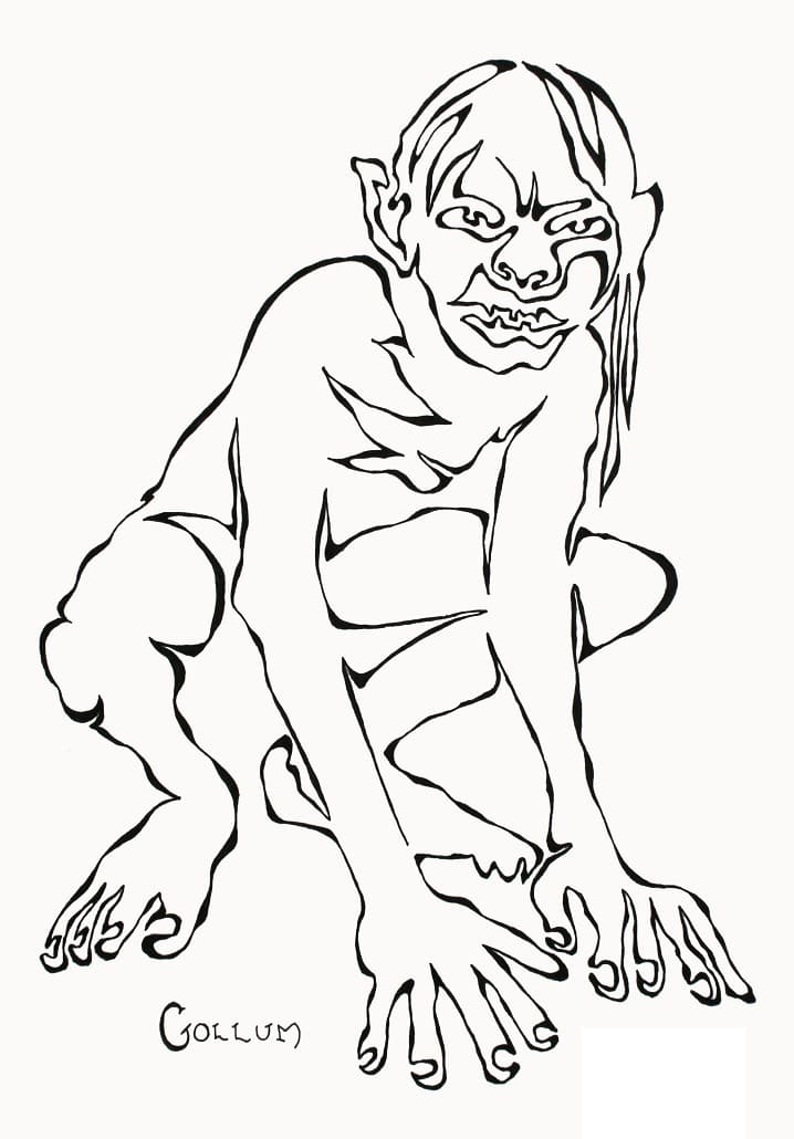 Evil Gollum Coloring Page