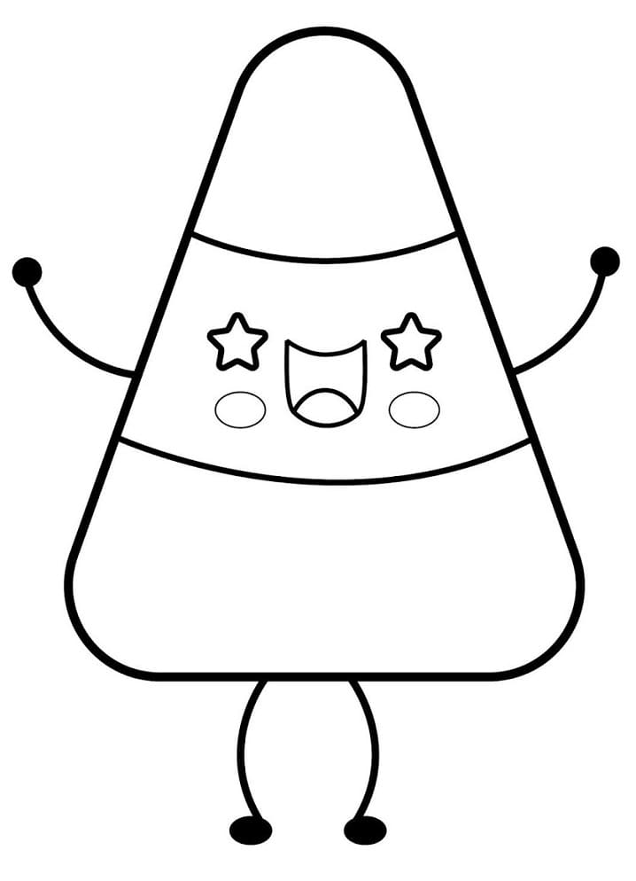 Excited Candy Corn Coloring Page