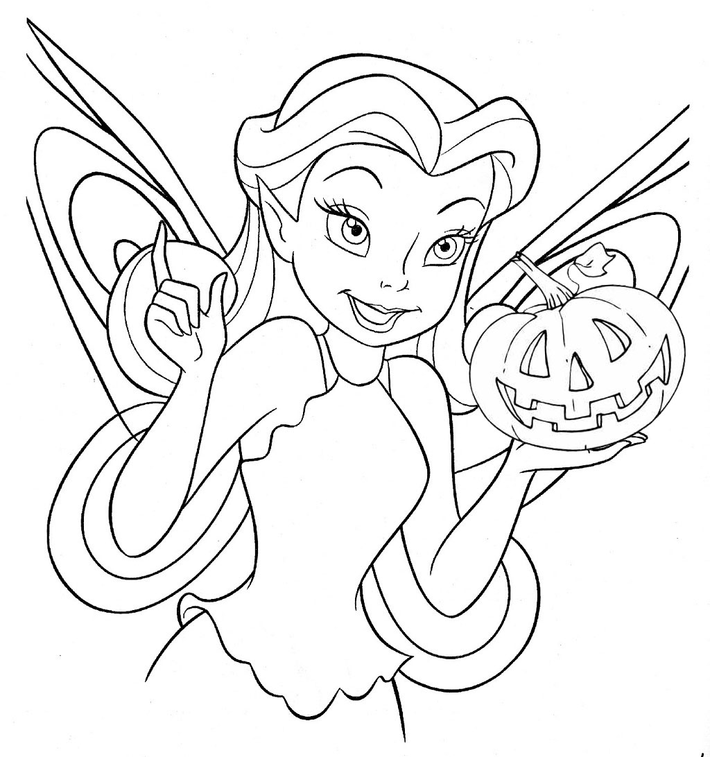 Fairy Free Halloween Disney Coloring Page