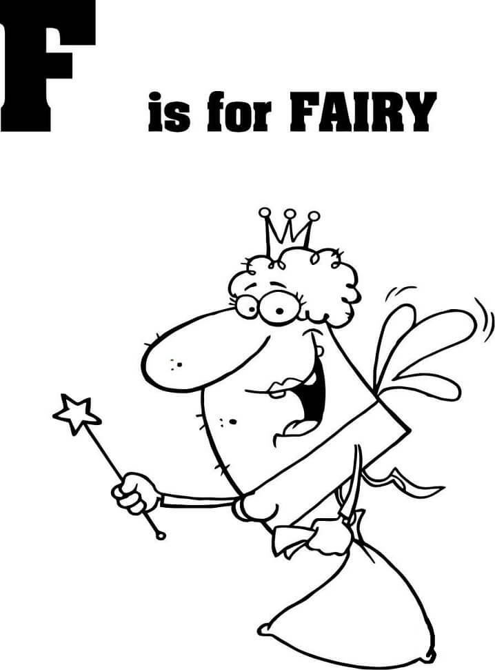 Fairy Letter F Coloring Page