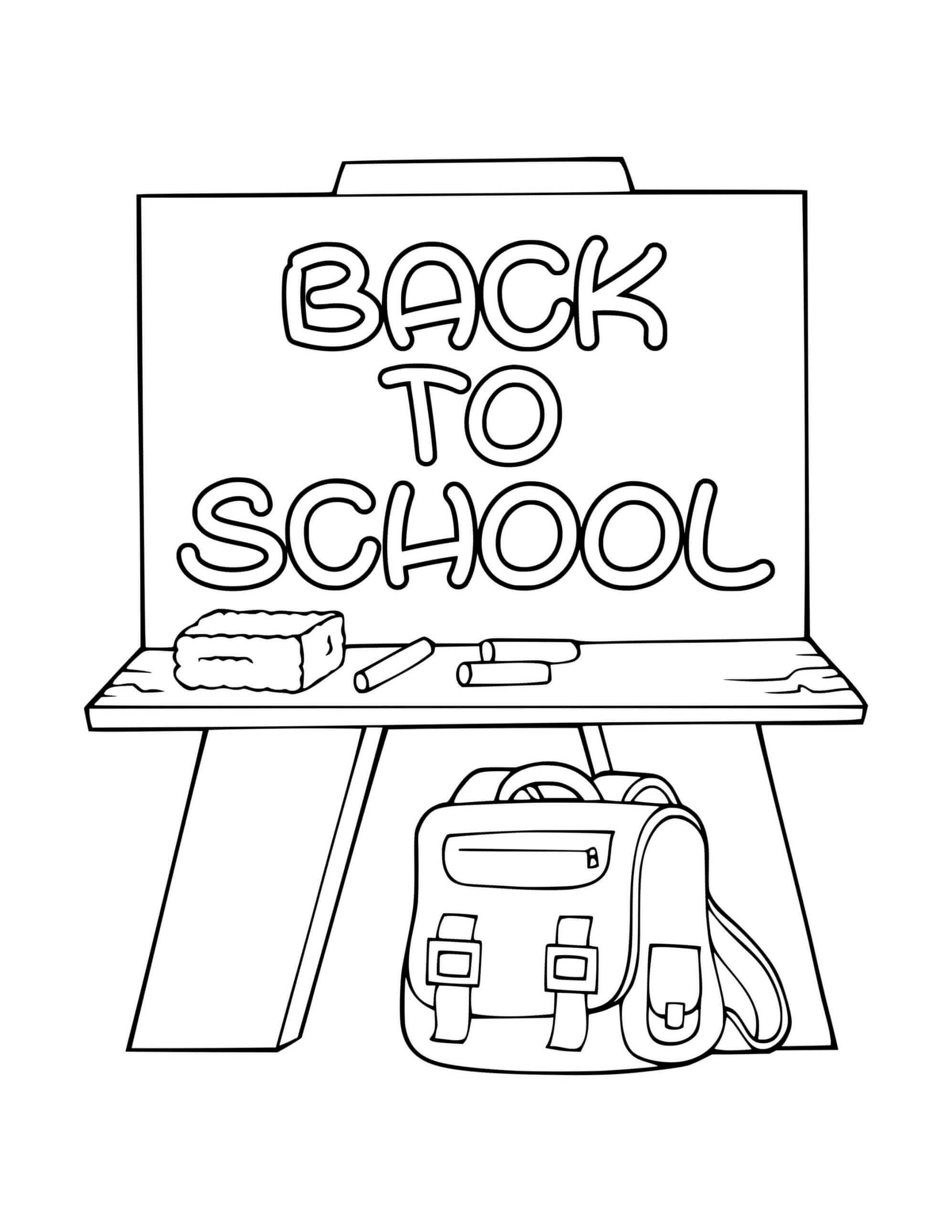Fall Back To School Chalkboard Bag Coloring Page