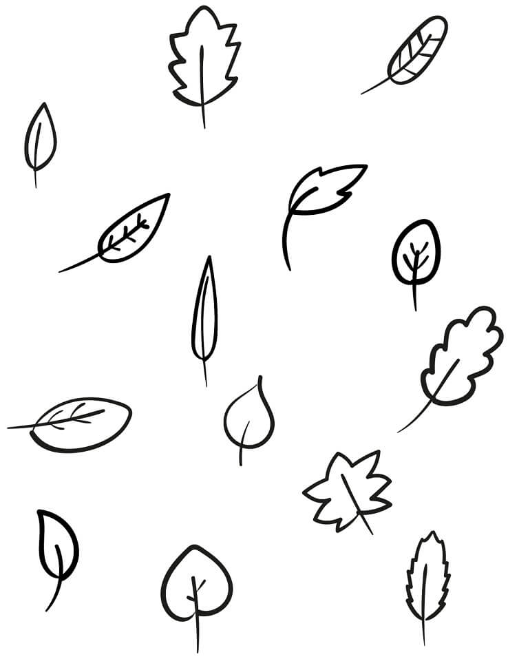 Fall Leaves 3 Coloring Page